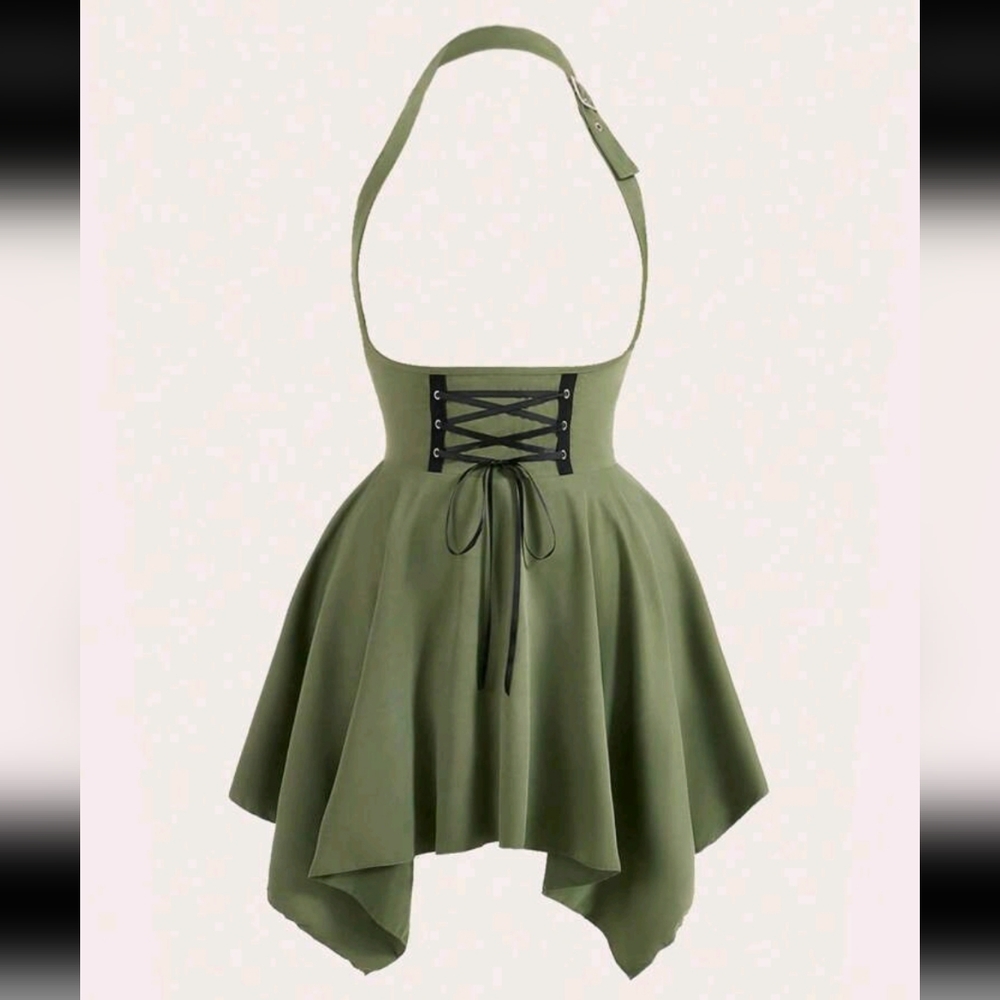 SHEIN Moosta Plus Size Women's Asymmetrical Overall Dress skirt